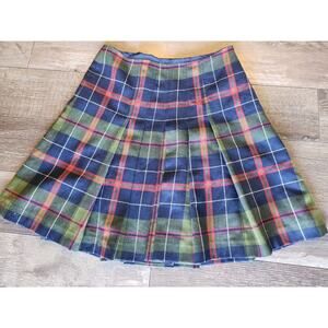 J.Crew Women's Pleated Tartan Plaid Wool Skirt Preppy Dark Academia 77388 Sz 4